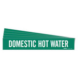 Brady Pipe Marker,White,Domestic Hot Water,PK5 7350-1-PK