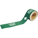 Brady Pipe Marker,Vent,1 in H,8 in W  20477