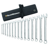 Combination Non-Ratcheting Wrench Set, 15 Piece, 12 Point, Inch, Vinyl Roll