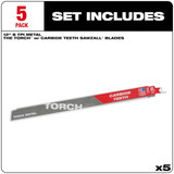 Milwaukee Tool ReciproSawBlade,L:12",TPI:7,PK5,Straight 48-00-5503