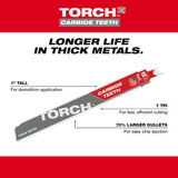 Milwaukee Tool ReciproSawBlade,L:12",TPI:7,PK5,Straight 48-00-5503