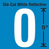 Stranco Die-Cut Reflective Number Label, 0,PK5 DWR-5-0-5
