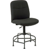 Interion Big and Tall Stool - Fabric - Black