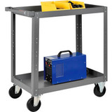 Global Industrial Steel Stock Cart w/2 Shelves 800 lb. Capacity 30""L x 18""W x