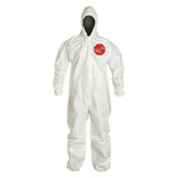 Dupont Hooded Coveralls,L,Wht,Tychem 4000,PK6 SL127TWHLG000600