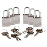 Brady Lockout Padlock,KD,Silver,1-7/16"H,PK6 133269