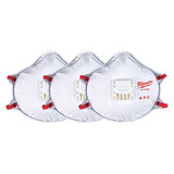 Milwaukee Tool Disposable Respirator,White,4-Ply,M,PK3  48-73-4002