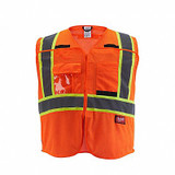 Milwaukee Tool Safety Vest,Polyester,Orange,2XL/3XL 48-73-5177