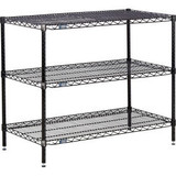 Nexel 3 Shelf Black Epoxy Wire Shelving Unit Starter 36""W x 21""D x 34""H