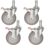 Nexel CA5BP4 (4) Swivel Brake Stem Casters 5"" Polyurathane Set of (4) 1200 lb C