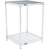 Nexel 2 Shelf Chrome ESD Wire Shelving Unit Starter 24""W x 24""D x 34""H
