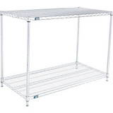 Nexel 2 Shelf Chrome ESD Wire Shelving Unit Starter 48""W x 24""D x 34""H