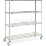 Nexel Chrome ESD Wire Shelf Truck w/4 Shelves 36""L x 24""W x 60""H