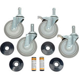 Nexel Stainless Steel Stem Casters CA5SBS Set (4) 5"" Poly 2 With Brakes 1200 Lb