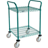 Nexel Utility Cart 2 Shelf Poly-Green 24""L x 24""W x 39""H Polyurethane Swivel