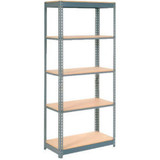 Global Industrial 5 Shelf Boltless Shelving Starter 48""W x 12""D x 84""H Wood D