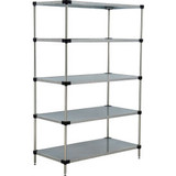 Nexel 5 Shelf Galvanized Steel Solid Shelving Unit Starter 36""W x 24""D x 63""H