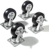 Global Industrial Caster Kit 5"" x 1 1/2"" (4 Swivel 2 With Brakes) With Mountin