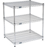 Nexel 3 Shelf Chrome ESD Wire Shelving Unit Starter 60""W x 24""D x 34""H