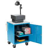 Global Industrial Audio Visual Cart w/ Lockable Cabinet 500 Lb. Capacity Blue