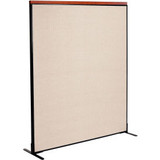 Interion Deluxe Freestanding Office Partition Panel 60-1/4""W x 97-1/2""H Tan