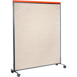 Interion Mobile Deluxe Office Partition Panel 60-1/4""W x 100-1/2""H Tan