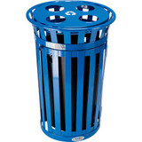 Global Industrial Outdoor Recycling Can W/Access Door & Multi-Stream Lid 36 Gal.