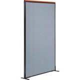 Interion Deluxe Freestanding Office Partition Panel 36-1/4""W x 97-1/2""H Blue