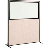Interion Freestanding Office Partition Panel with Partial Window 60-1/4""W x 96"