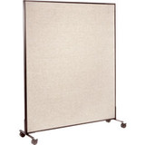 Interion Mobile Office Partition Panel 60-1/4""W x 99""H Tan