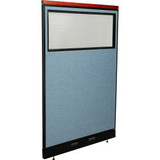 Interion Deluxe Electric Office Partition Panel with Partial Window 48-1/4""W x