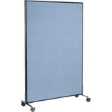 Interion Mobile Office Partition Panel 48-1/4""W x 99""H Blue