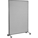 Interion Mobile Office Partition Panel 48-1/4""W x 99""H Gray