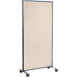 Interion Mobile Office Partition Panel 36-1/4""W x 99""H Tan