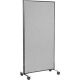 Interion Mobile Office Partition Panel 36-1/4""W x 99""H Gray