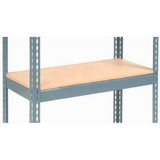 Global Industrial Additional Shelf Double Rivet Wood Deck 48""W x 36""D Gray USA