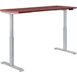 Interion Electric Height Adjustable Desk 72""W x 30""D Mahogany W/ Gray Base