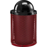 Global Industrial Outdoor Diamond Steel Trash Can With Dome Lid 36 Gallon Red