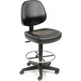 Interion Vinyl Task Stool 360 degrees Footrest Black