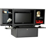 Global Industrial Countertop Fold-Out Computer Cabinet Black