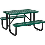 Global Industrial 4' Rectangular Picnic Table Expanded Metal Green