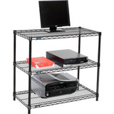 Nexel 3-Shelf Black Wire Shelf Printer Stand 36""W x 18""D x 34""H