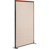 Interion Deluxe Freestanding Office Partition Panel 36-1/4""W x 73-1/2""H Tan