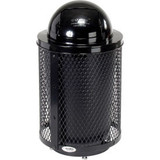 Global Industrial Outdoor Diamond Steel Trash Can With Dome Lid & Base 36 Gallon