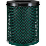 Global Industrial Outdoor Diamond Steel Trash Can With Flat Lid 36 Gallon Green