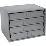 Durham Steel Compartment Box Rack 20 x 15-3/4 x 15 with 4 of 16-Compartment Boxe