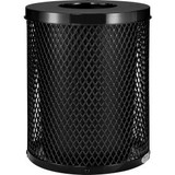 Global Industrial Outdoor Diamond Steel Trash Can With Flat Lid 36 Gallon Black