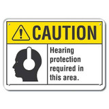 Lyle Rflctv Hearing Caution Sign,10x14in,Alum LCU3-0108-RA_14x10