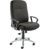 Interion Big & Tall Chair With High Back & Fixed Arms Fabric Black