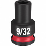 Milwaukee Tool Standard Impact Socket,Steel,9/32" 49-66-6101